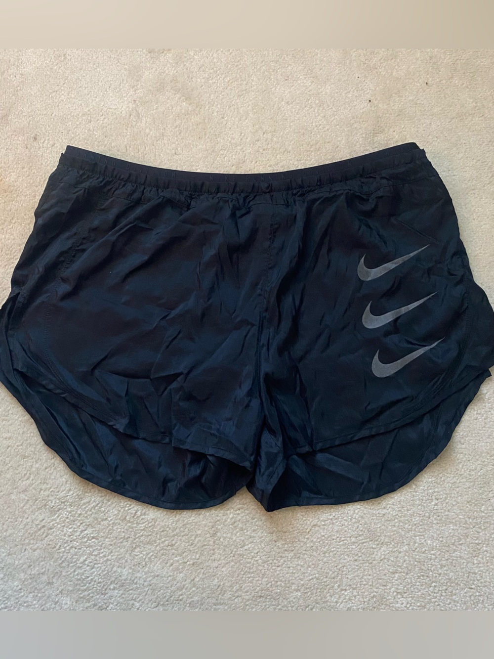 Nike Tempo LUX Run Division 2-in-1 Packable Running Shorts Womens XL Black NWT